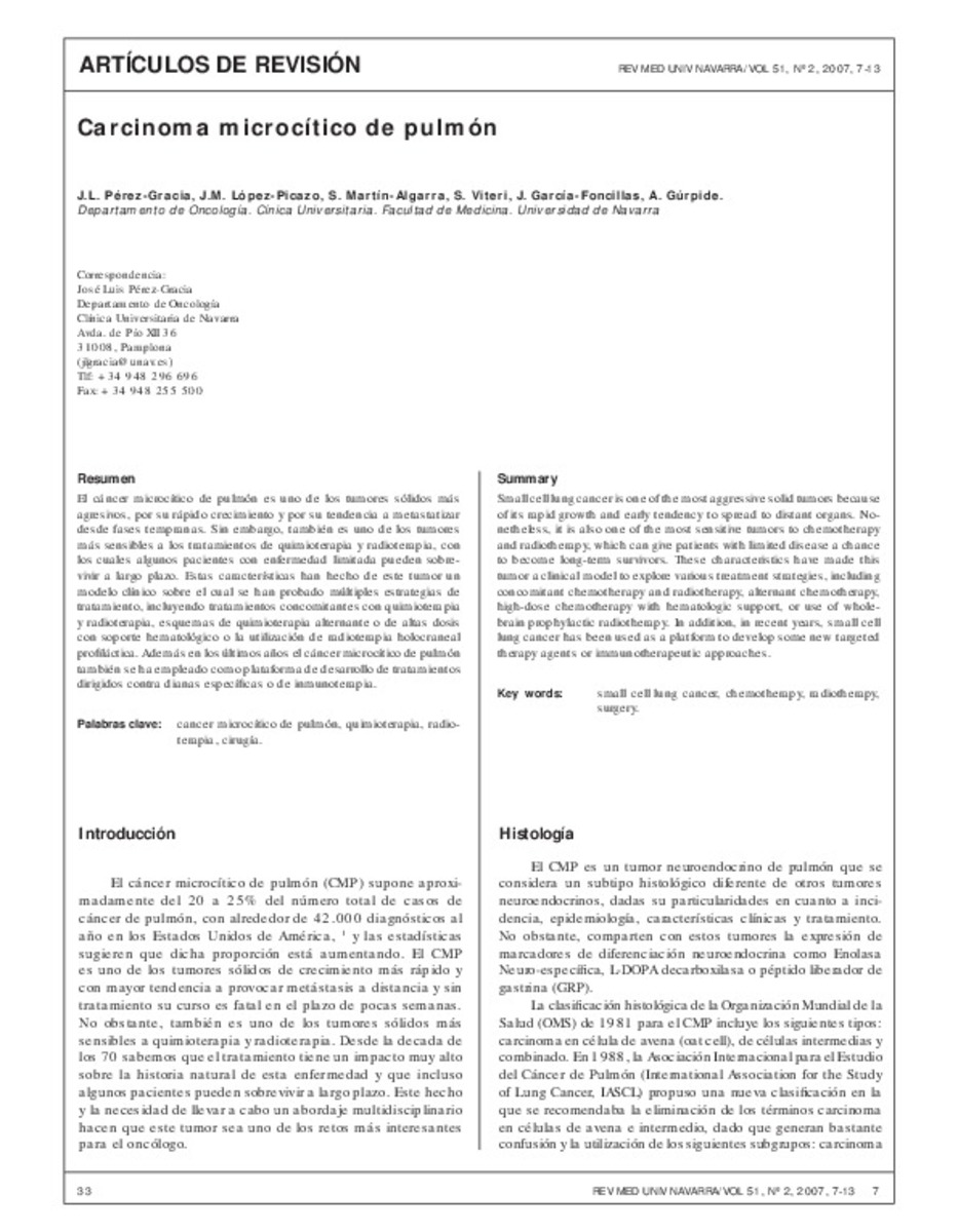 PDF) Carcinoma microctico de pulmn